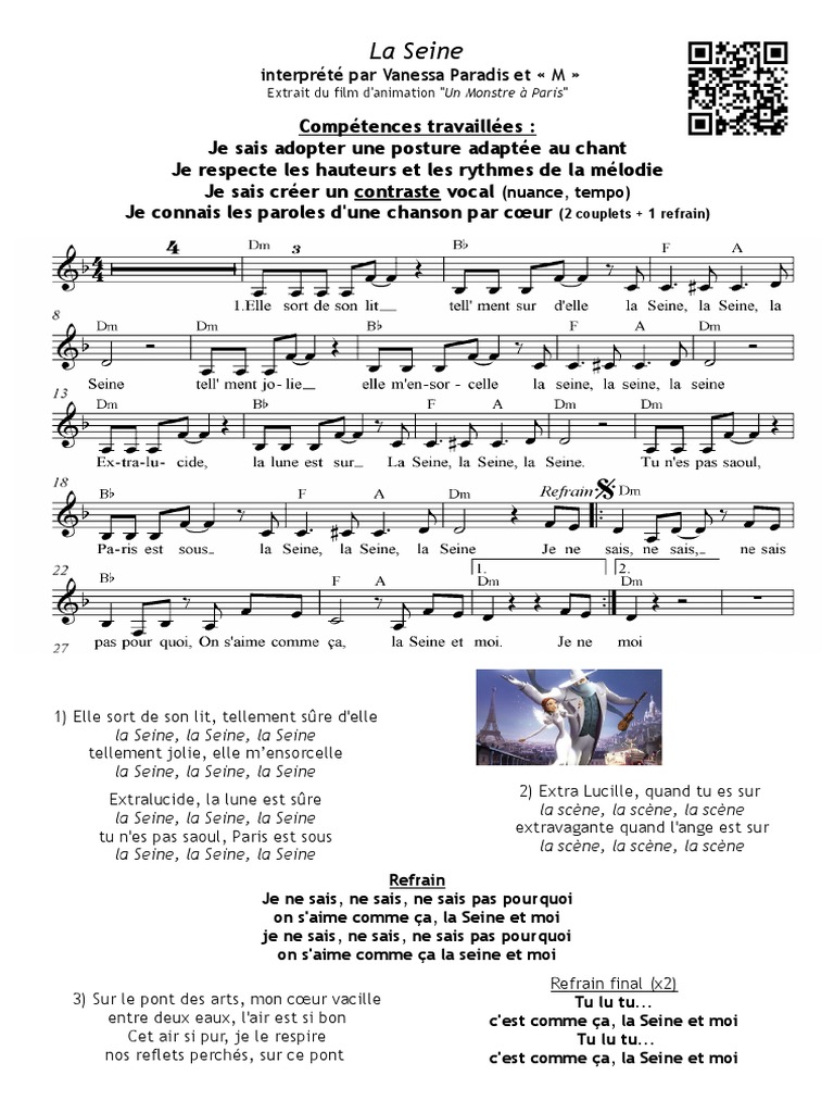 La SeinePartition Compositions musicales Chansons