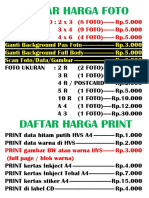 Daftar Harga Pernik