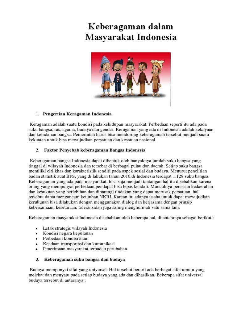 Keberagaman Dalam Masyarakat
