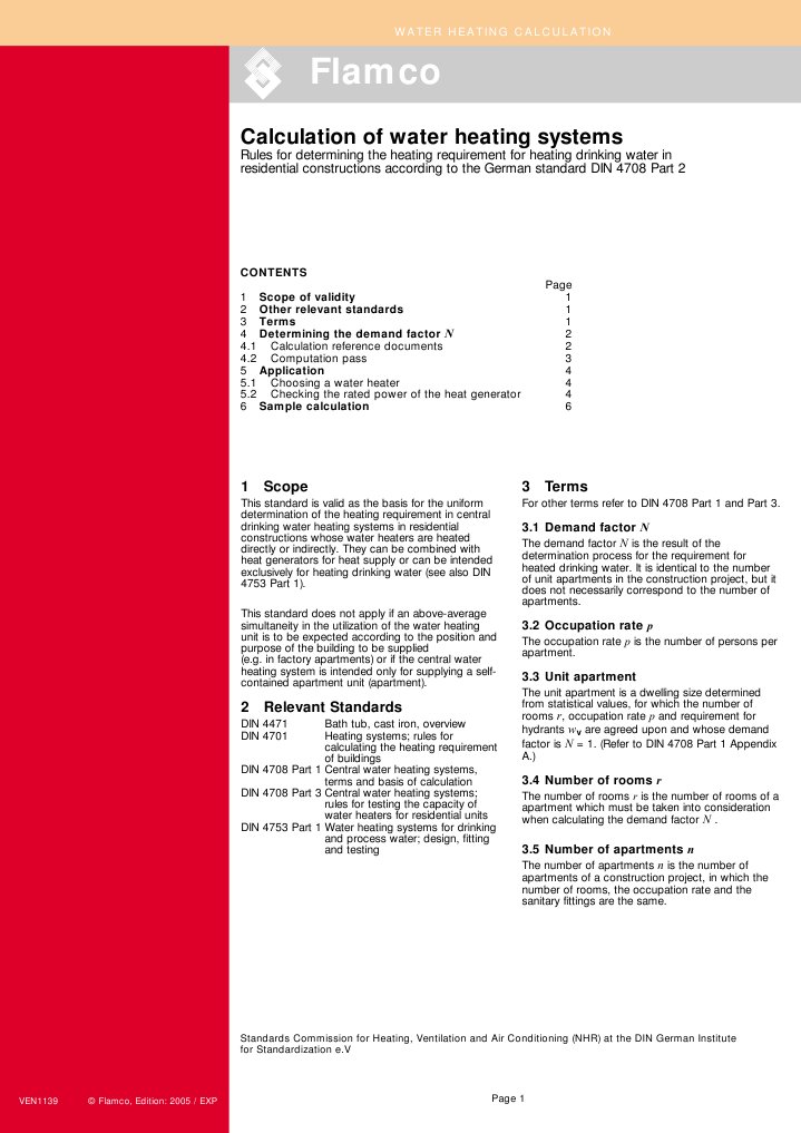 Water Heating Calculation PDF Hvac Water Heating