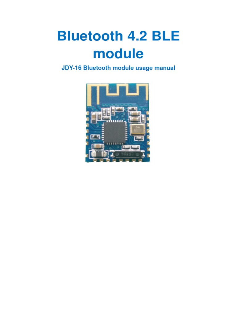 JDY 16 V1.5 (English Manual | PDF | Bluetooth | Electronics