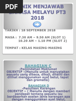 Teknik Menjawab Bahasa Melayu Pt3 2018 Pdf