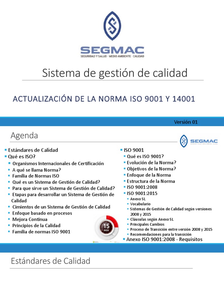 Actualización ISO 9001 y 14001 2023 | PDF | Gestión de la calidad ...