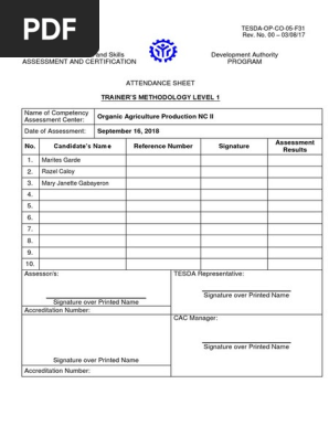 Attendance Sheet