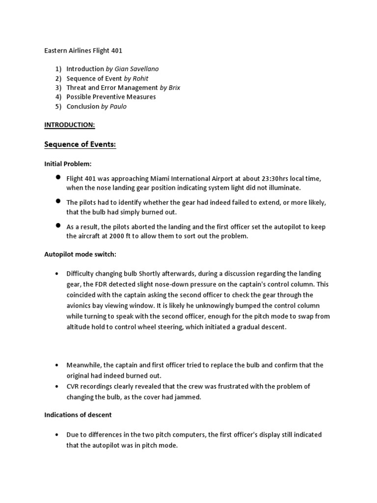 Eastern Airlines Flight 401 NOTES | PDF | Avionics | Flight Recorder