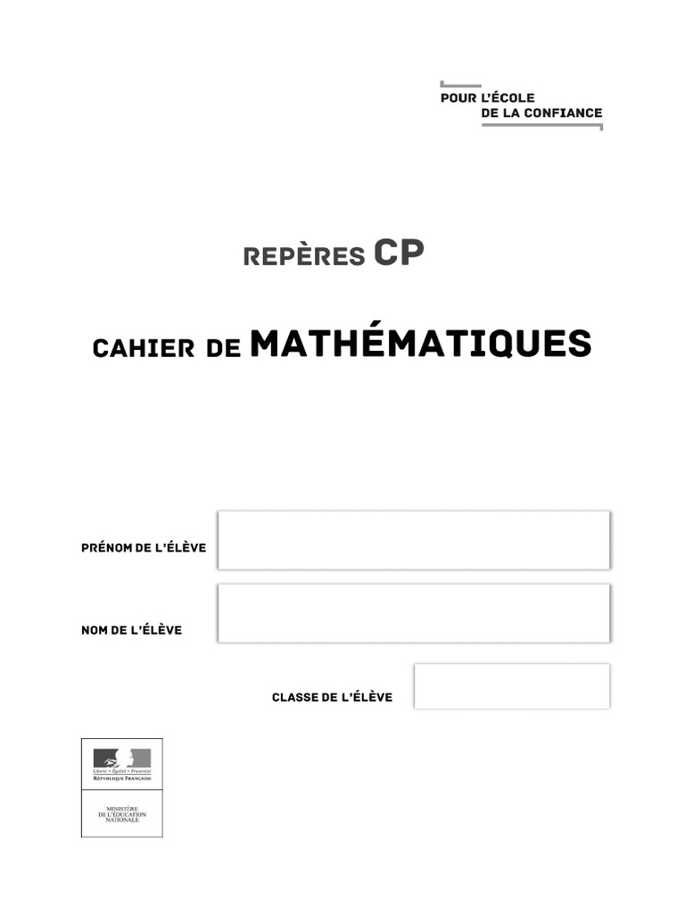 Evaluation De Cp Cahier De Mathematiques Pdf