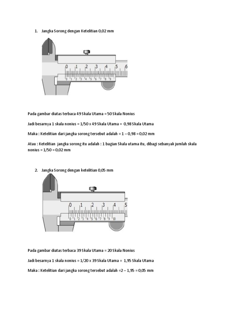 Jangka Sorong Dengan Ketelitian 0 2 Docx