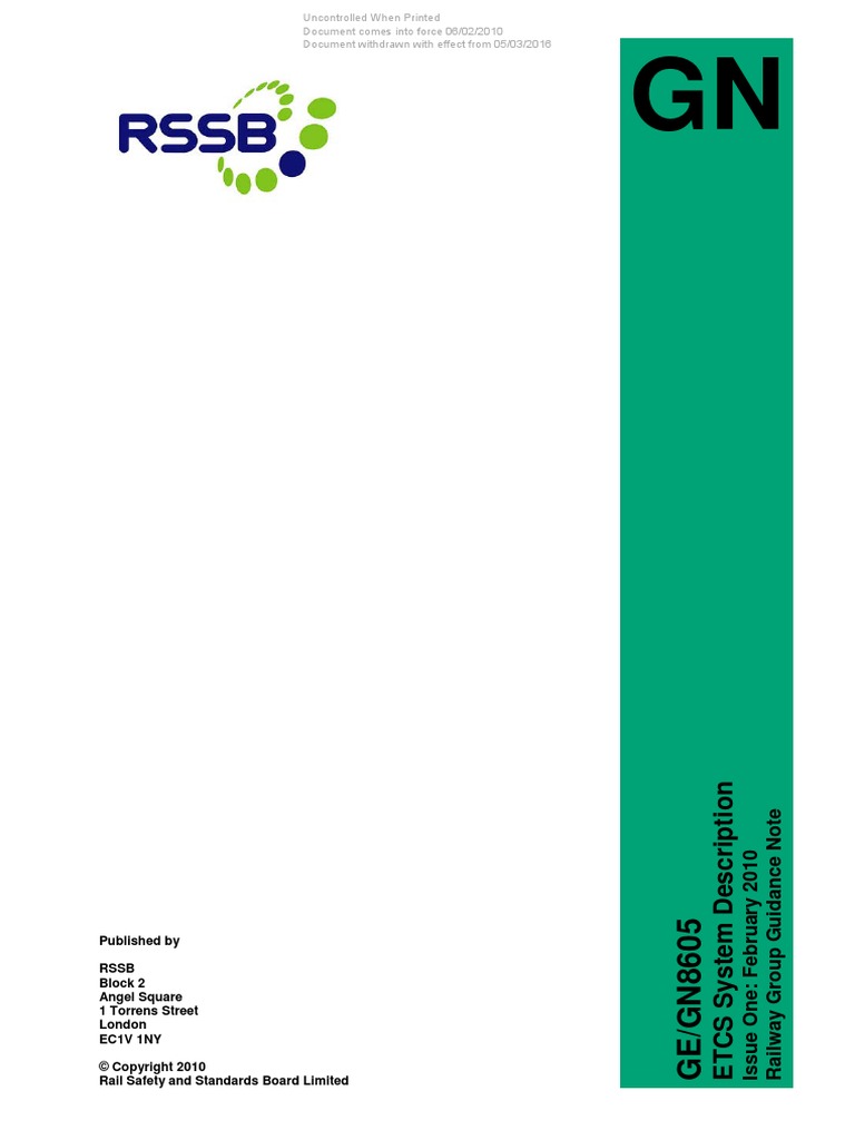 ETCS System Description PDF | PDF | Transportation Engineering | Rail ...