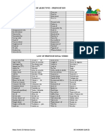 List of Adjective / Verb + Prep