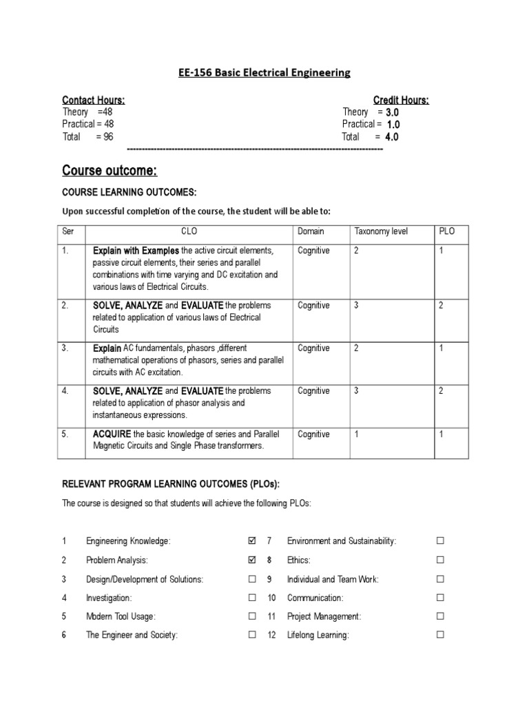 2nd Sem - Basic Electrical Engineering | PDF | Electrical Network ...