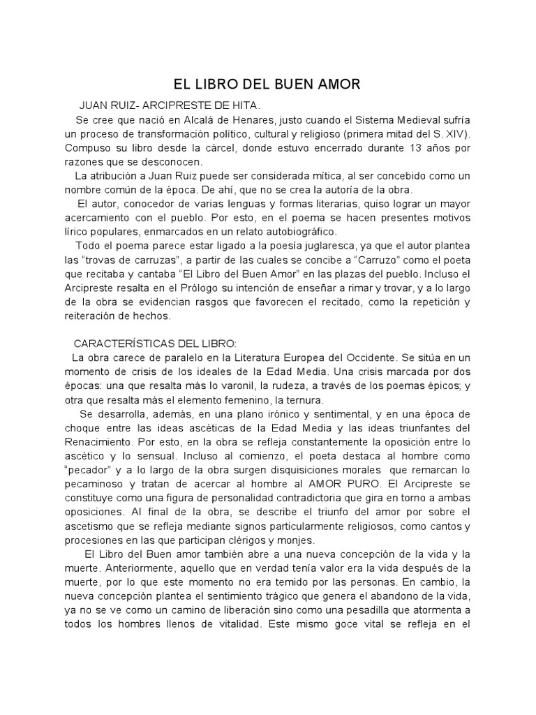 ANÁLISIS DE %22EL LIBRO DEL BUEN AMOR%22.pdf | Autobiografías | Poesía