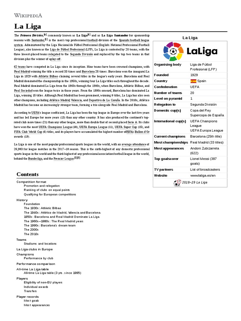 La Liga | PDF | La Liga | Fc Barcelona