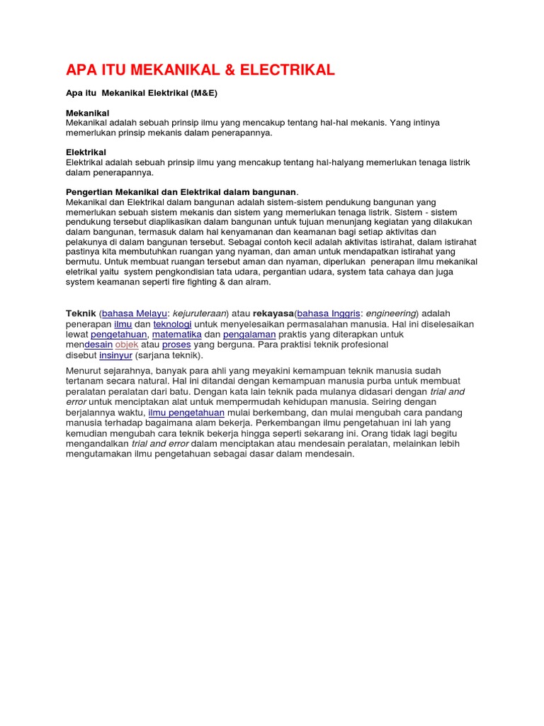 Apa Itu Mekanikal Pdf