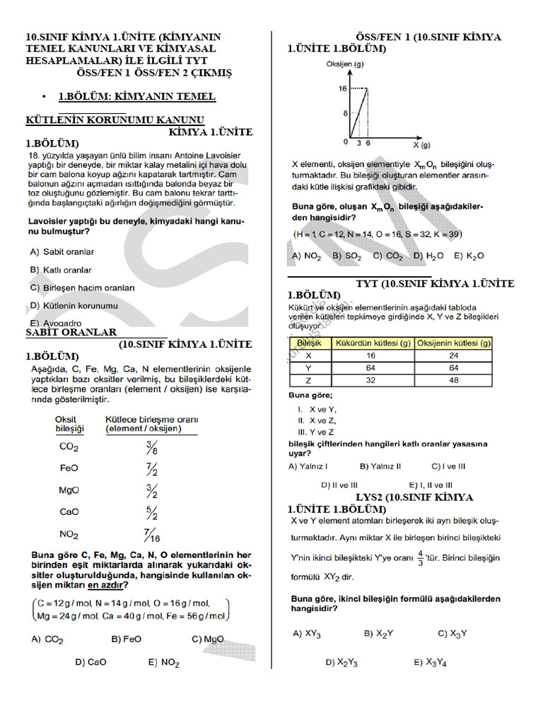 10 Ki Mya 1 Uni Te Tyt Ayt Ygs Lys Cikmis Sorular Pdf