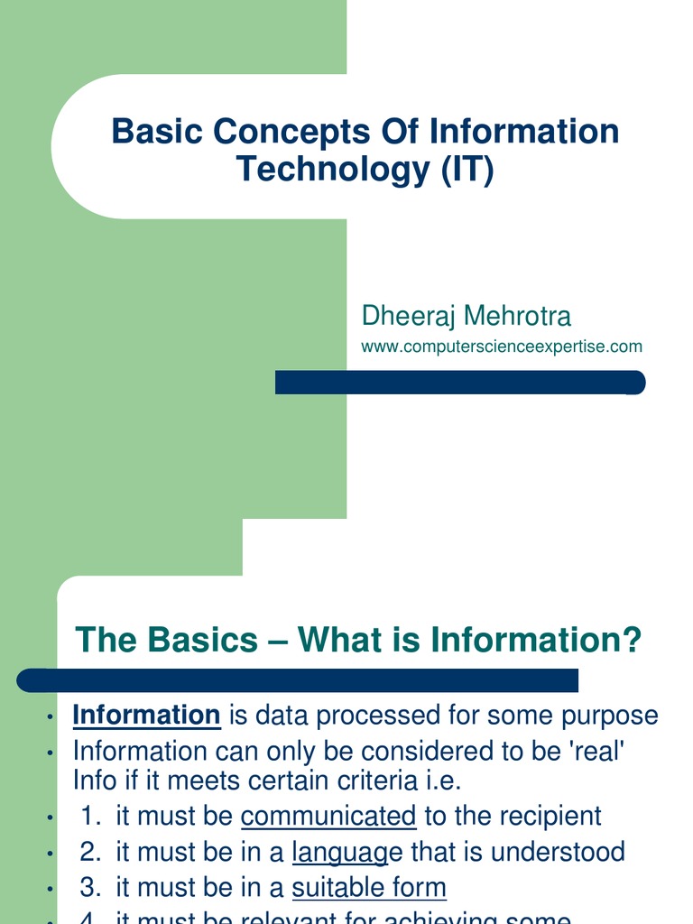 basic concepts of information technology oum assignment