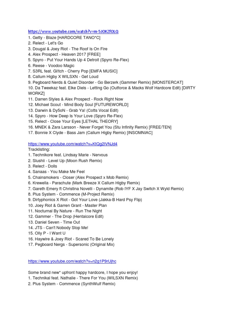 Tracklist Happy Hardcore Edm | PDF | Art