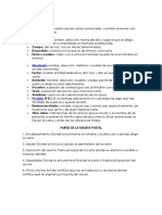 Partes de La Carta Telegrama y Postal