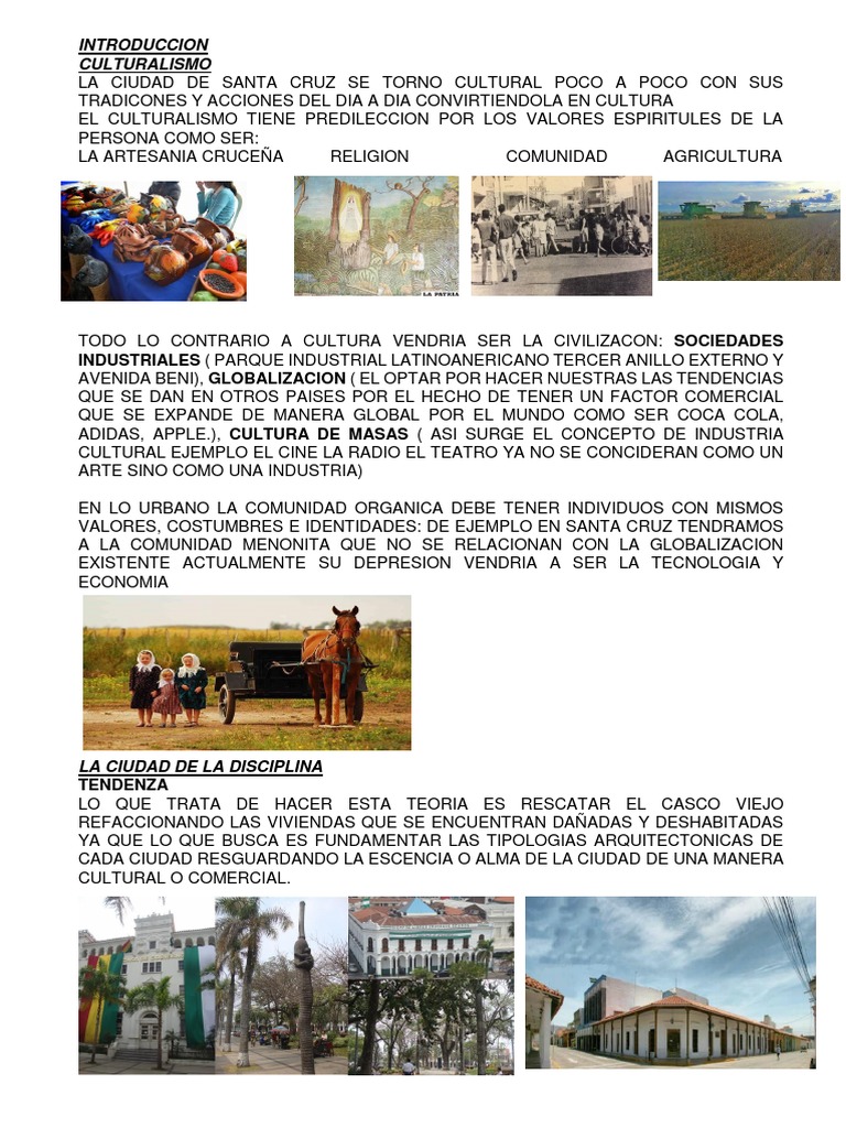Cultura y Urbanismo en Santa Cruz | PDF | Historia