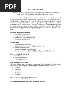 Paragraph Writing