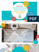 Evaluación Calidad Educativa, Evaluacion de Instituciones Educativas