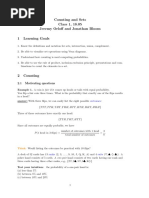 Counting and Sets Class 1, 18.05 Jeremy Orloff and Jonathan Bloom 1 Learning Goals