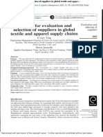 A Model For Evaluation and Selection of Suppliers in Global Textile and Apparel Supply Chains