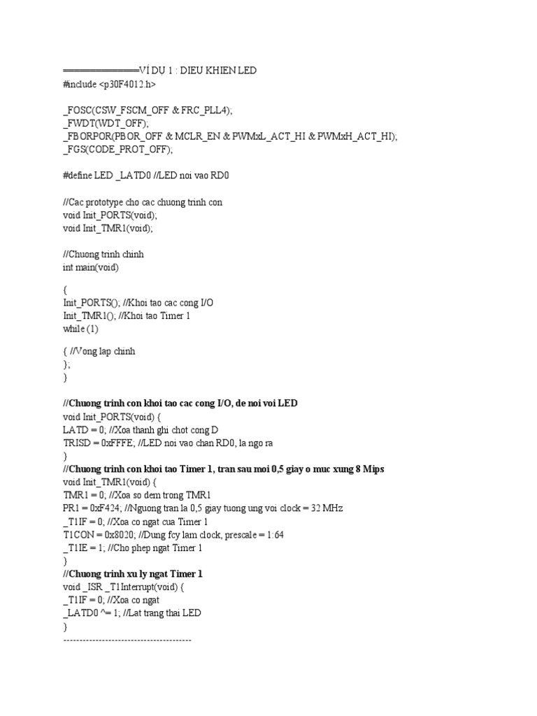LED Control with Timer Interrupts | PDF | Business | Technology ...