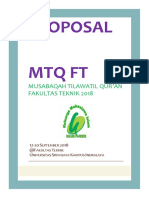 Proposal MTQ FT: Musabaqah Tilawatil Qur'An Fakultas Teknik 2018