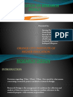 Presentation On Research Design: Orange City Institute of Higher Education