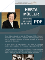 Herta Müller: Scriitoare Germană de Origine Română: 65 de Ani de La Naştere