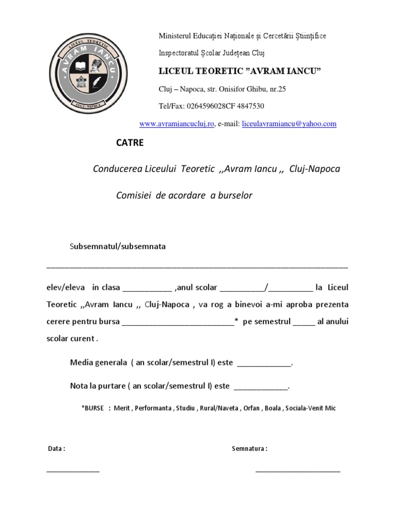 Cerere Bursa 1 Docx