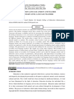 Relationship Between Language Anxiety and Teacher Behaviour of Secondary Level Language Teachers