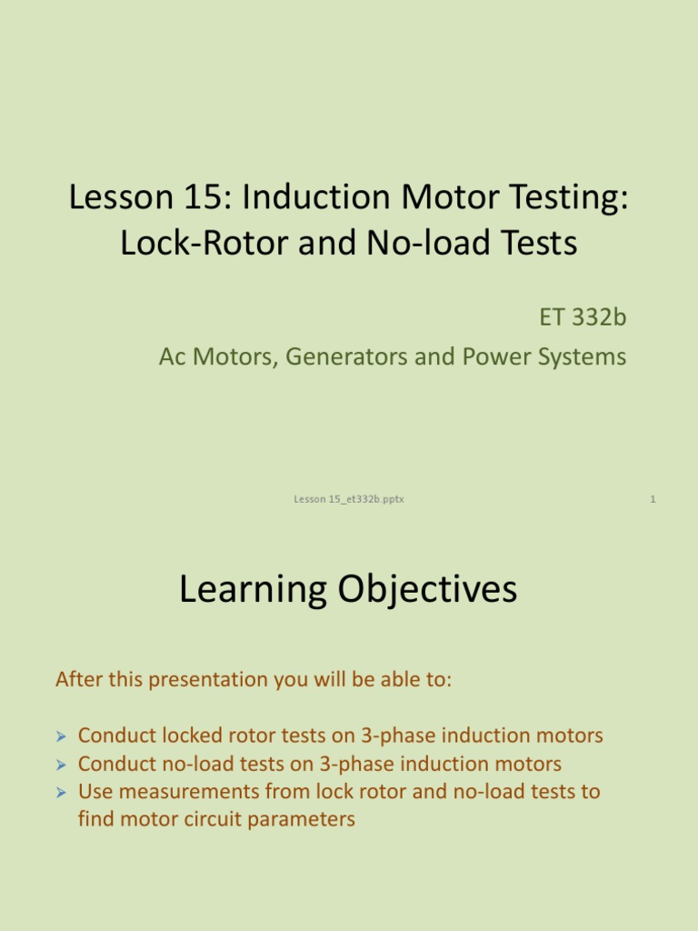 Tests de moteurs à induction : méthodes clés | PDF | Instruments ...