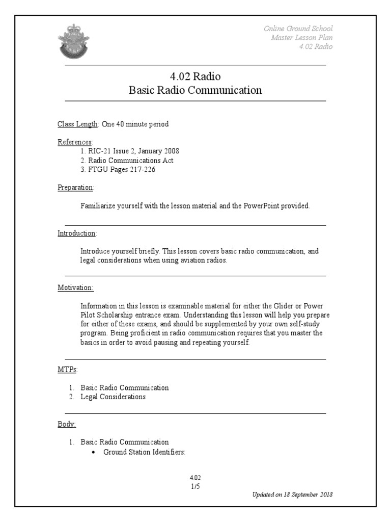 4.02 Basic Radio Communication | PDF | Telecommunication | Radio