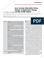 (7) Primary Percutaneous Coronary Intervention VersusIn-hospital Thrombolysis as Reperfusion Therapyin Early-Arriving Low-risk STEMI Patients