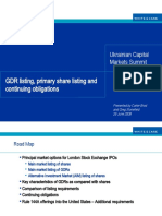 GDR Listing, Primary Share Listing and Continuing Obligations