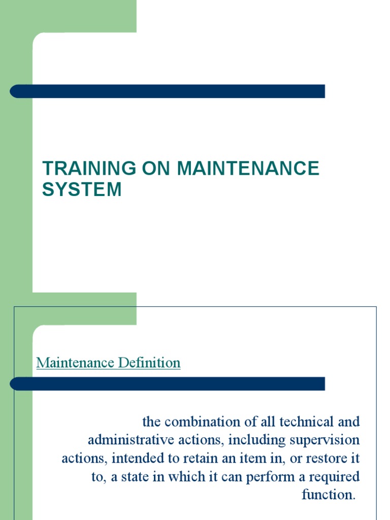 Maintenance Training Overview and Types | PDF | Systems Science ...