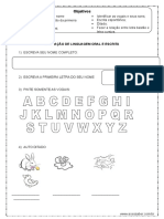 Avaliacao de Portugues 1º Ano