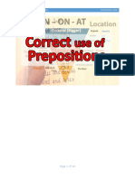 Correct Use of Prepositions
