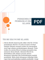 Perkembangan Pemikiran Ekonomi Klasik