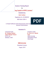 Working capital analysis of NTPC Limited