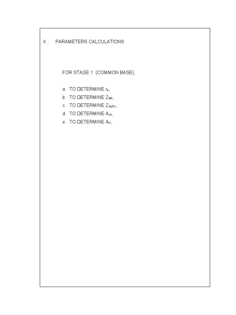 Parameter Calculations | PDF