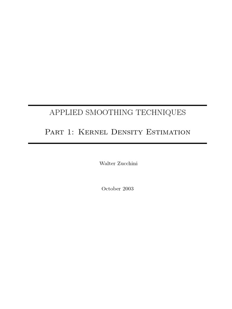 Applied Smoothing Techniques Part 1: Kernel Density Estimation | PDF ...