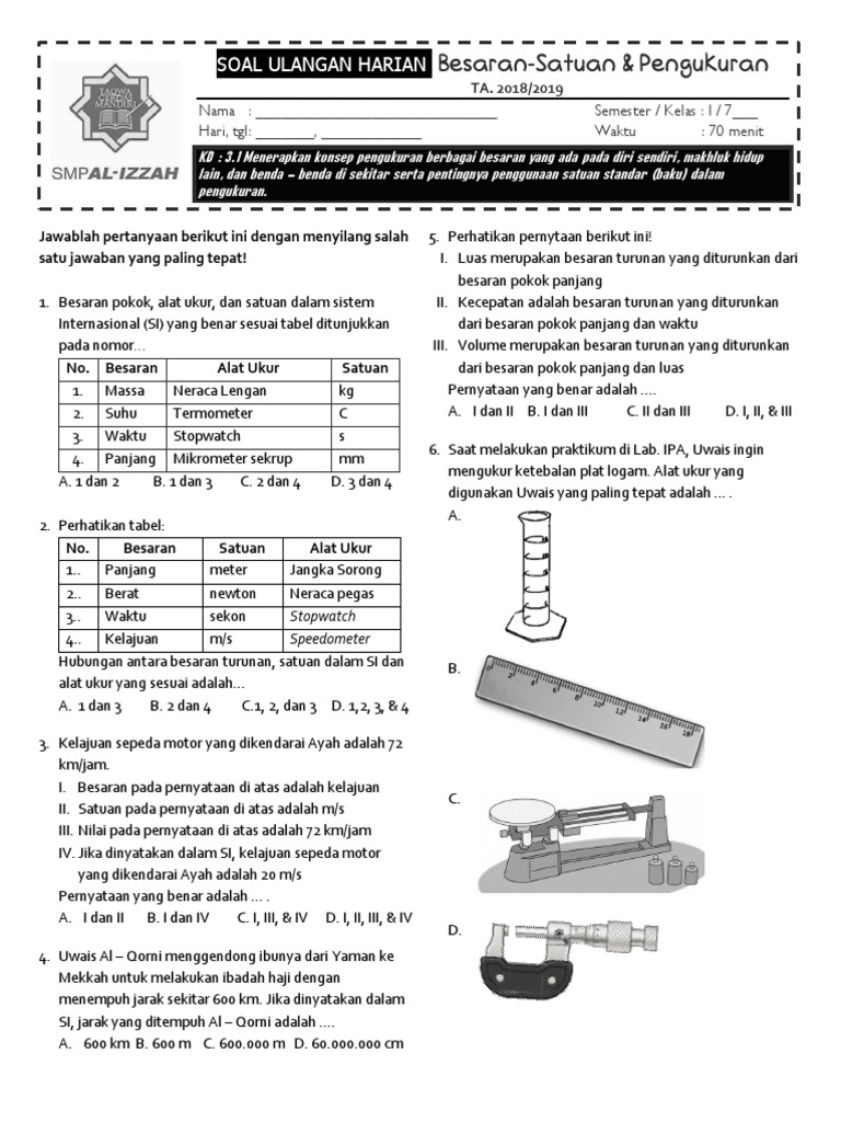Uh Besaran Satuan Dan Pengukuran