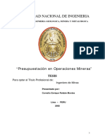 Presupuestación en Operaciones Mineras