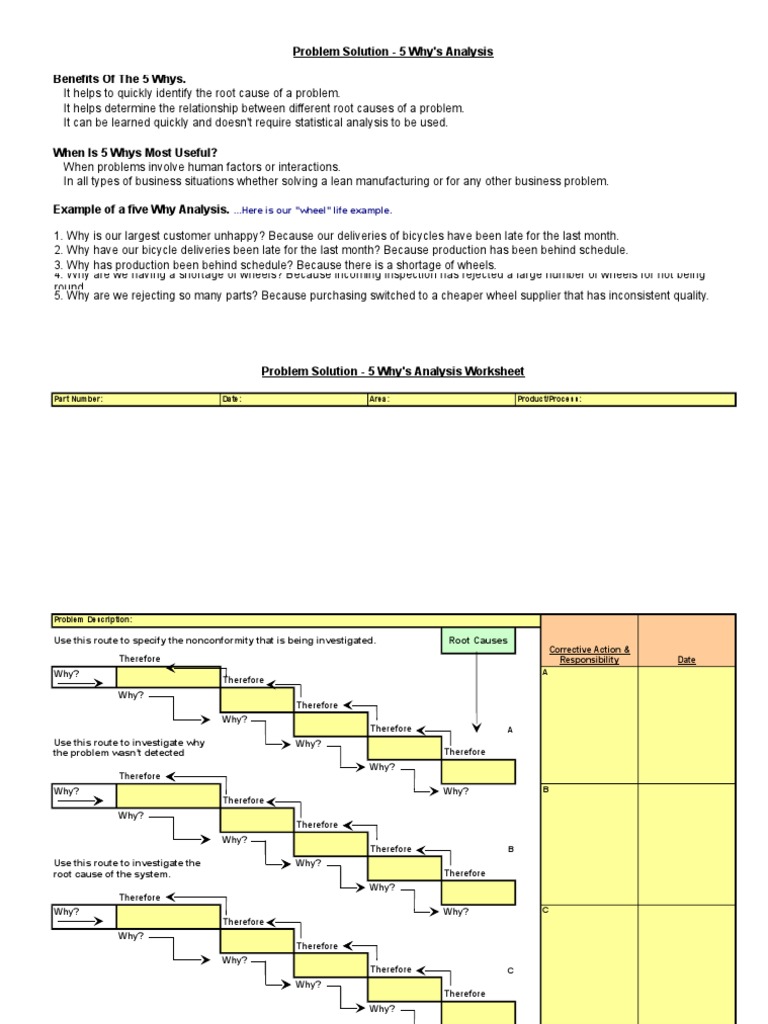 5 Whys Analysis Sheet | Download Free PDF | Business Process | Business