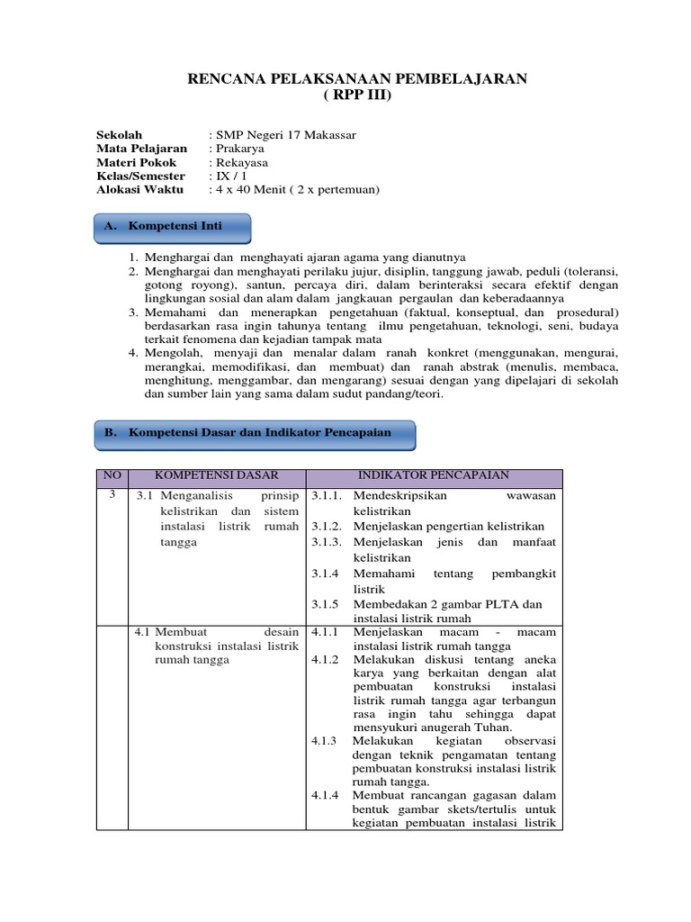 Rpp Rekayasa Kls 9 3 1 4 1
