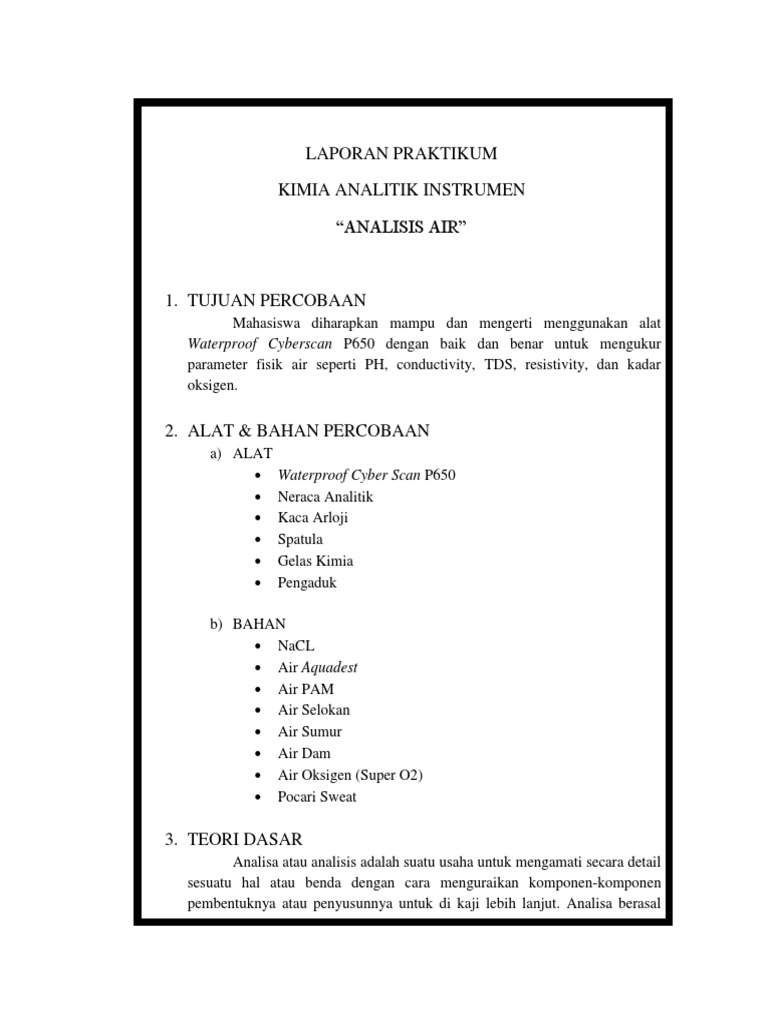 Laporan Praktikum Analisis Air Polsri