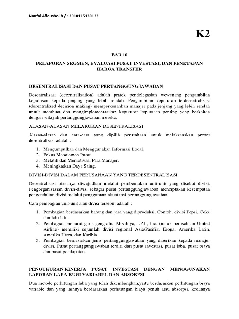 Konsep Dasar Akuntansi Manajemen
