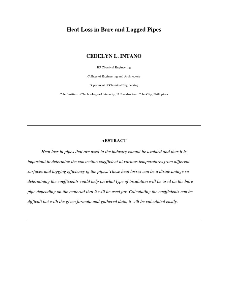 Heat Loss Analysis in Insulated Pipes | PDF | Heat Transfer | Convection